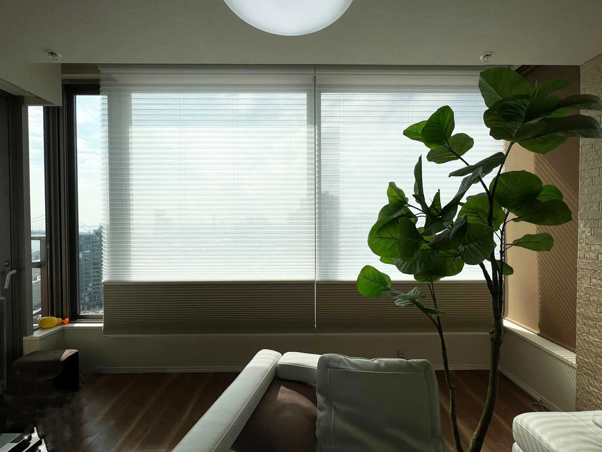 配線不要! 手軽な電動ハニカムエコスクリーンの写真3