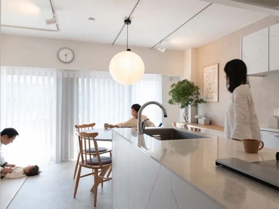 家族団らんのやさしいリビング