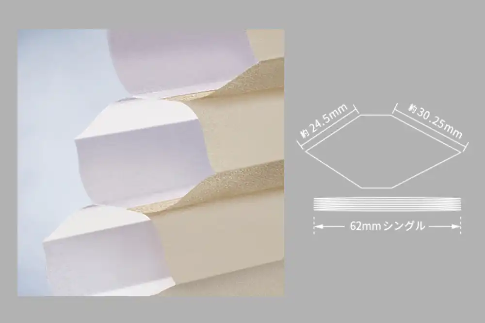 62mmシングルセルの断面図とサイズを説明した図